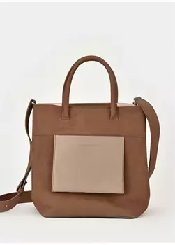 Коричневая кожаная женская сумочка на магните Les Visionnaires