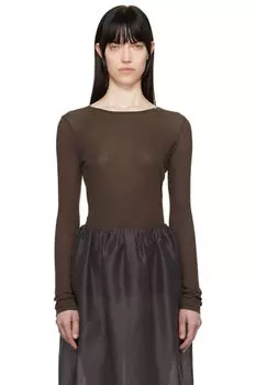 Коричневая круглая футболка AMOMENTO