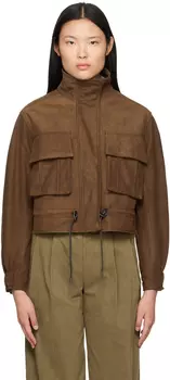 Коричневая куртка из искусственной кожи на шнурке LVIR