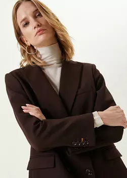 Коричневая куртка из смесовой шерсти Network