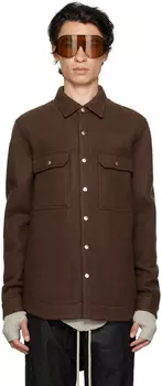 Коричневая куртка оверсайз Rick Owens