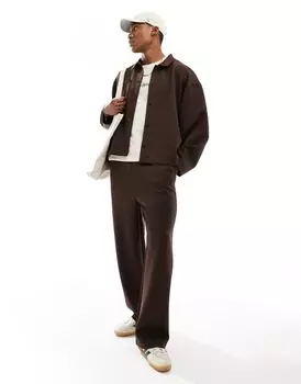 Коричневая куртка-рубашка на пуговицах ASOS DESIGN