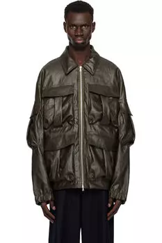 Коричневая куртка с карманом-карго Dries Van Noten