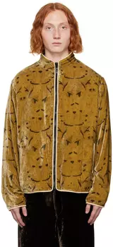 Коричневая куртка с принтом вручную Karu Research