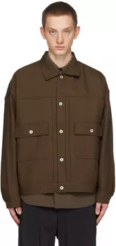 Коричневая куртка со складками meanswhile