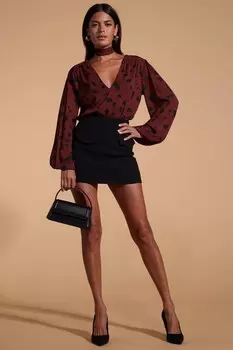 Коричневая лайка с завязкой у горловины сверху Dancing Leopard, коричневый