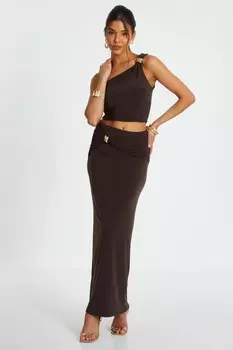 Коричневая макси-юбка QUIZ Clothing