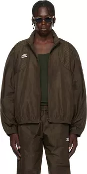 Коричневая мини-клетчатая спортивная куртка Umbro