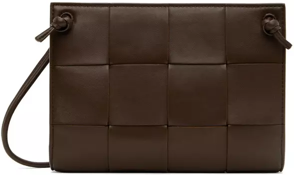 Коричневая мини-сумка-кассета Bottega Veneta, цвет Light brown/Gold
