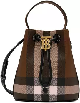 Коричневая мини-сумка-мешок "TB" Burberry