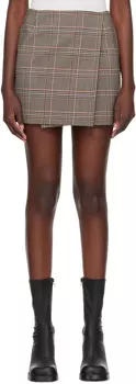 Коричневая мини-юбка в клетку Sportmax Glen