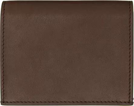 Коричневая мягкая телячья кожа держатель для одной карты Thom Browne, темно-коричневый