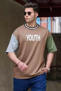 Коричневая мужская футболка 5214 MADMEXT