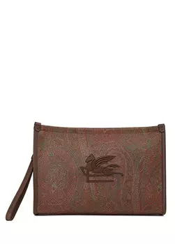 Коричневая мужская сумка с узором пейсли Etro