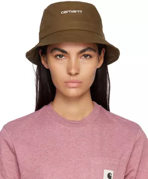 Коричневая панама с надписью Carhartt Work In Progress