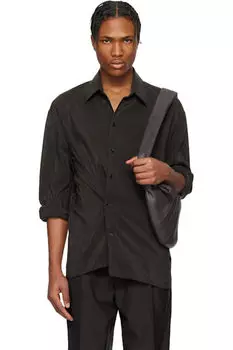 Коричневая перекрученная рубашка LEMAIRE