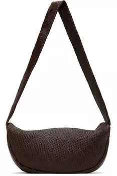 Коричневая плетеная сумка в форме полумесяца St. Agni