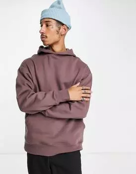 Коричневая плотная худи оверсайз ASOS DESIGN