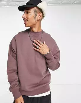 Коричневая плотная толстовка оверсайз ASOS DESIGN
