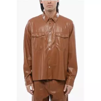 Коричневая полиэтиленовая рубашка Nanushka, Brown