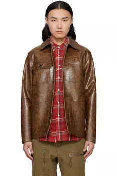 Коричневая рабочая куртка из искусственной кожи Andersson Bell