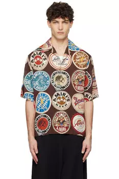Коричневая рубашка для боулинга «Amiri»