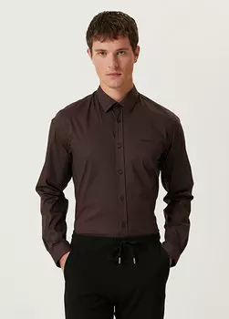 Коричневая рубашка из поплина Academia