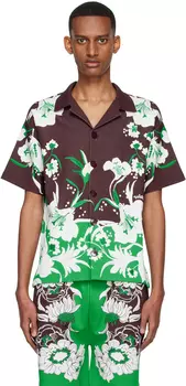 Коричневая рубашка из вискозы Valentino