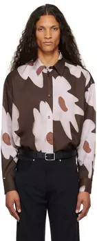 Коричневая рубашка оверсайз Paul Smith