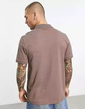 Коричневая рубашка-поло ASOS