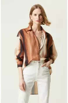 Коричневая рубашка с длинным рукавом Network, коричневый