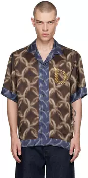 Коричневая рубашка с принтом Dries Van Noten