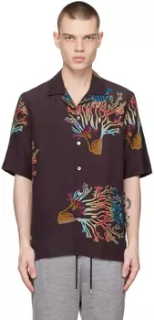 Коричневая рубашка с принтом Paul Smith