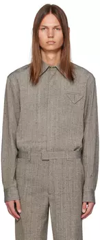 Коричневая рубашка с треугольными чашками Bottega Veneta