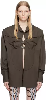 Коричневая рубашка с застежкой Sinead O Dwyer