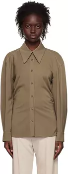 Коричневая рубашка со сборками J KOO