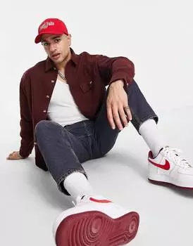 Коричневая рубашка свободного кроя из смешанной шерсти ASOS DESIGN
