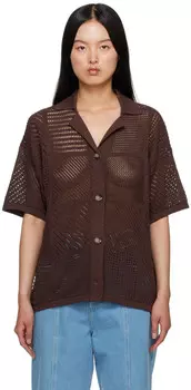 Коричневая рубашка Талисса Nanushka