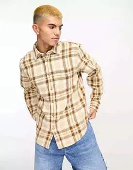 Коричневая рубашка в клетку Obey fred