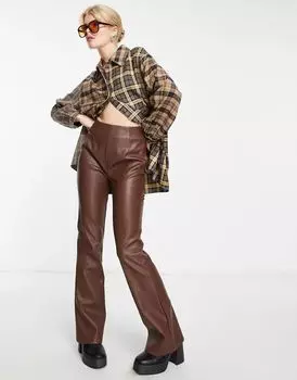 Коричневая рубашка в клетку Reclaimed Vintage