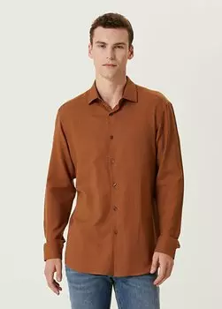 Коричневая рубашка Zegna