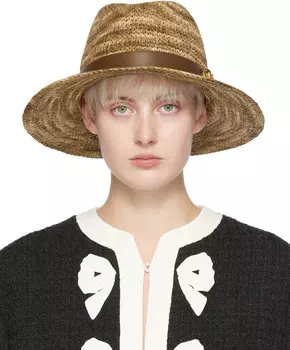 Коричневая шляпа-федора с логотипом VLogo Valentino Garavani