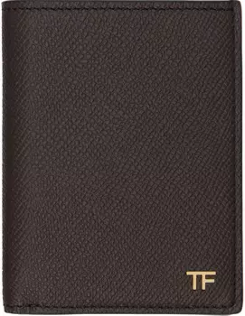Коричневая складная визитница TOM FORD