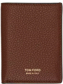Коричневая складная визитница TOM FORD