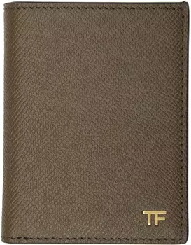 Коричневая складная визитница TOM FORD