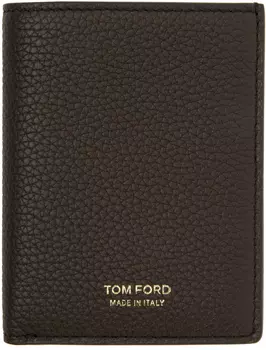 Коричневая складная визитница TOM FORD
