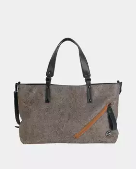 Коричневая сумка через плечо из фактурной ткани с ручкой через плечо Kbas, коричневый