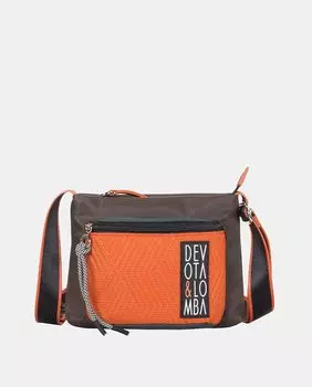 Коричневая сумка через плечо Spell на молнии Devota & Lomba, коричневый