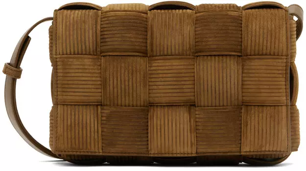 Коричневая сумка-кассета Bottega Veneta, цвет Jacobean/Gold