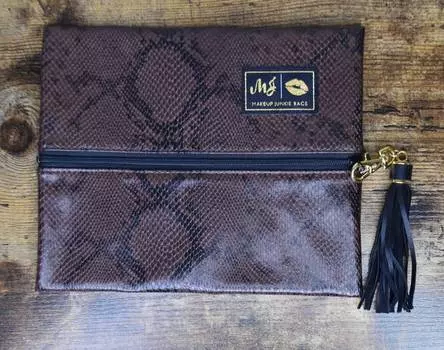 Коричневая сумка Python Gold Label Makeup Junkie, коричневый